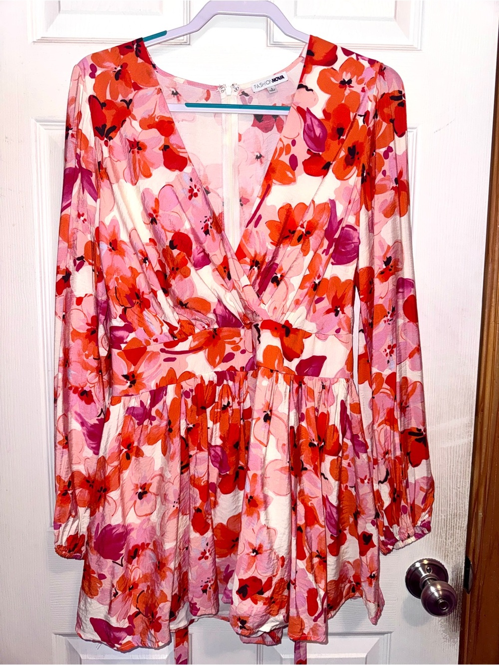 Fashion Nova Floral V-Neck Romper